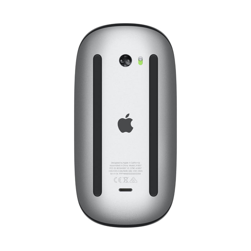 ماوس ماجيك اللاسلكي من أبل، بلوتوث، قابل لإعادة الشحن، يعمل مع أجهزة ماك أو آيباد، سطح متعدد اللمس - MK2E3AM/A - أسود 