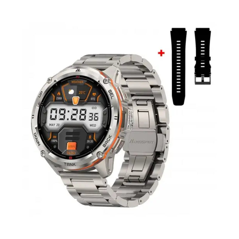 Kospet Tank T3 Ultra Special Edition Smart Watch, AMOLED, Up to 15 days Battery Life, 5 ATM & IP69K (Dive-proof) Water-resistance, Free Strap - Silver