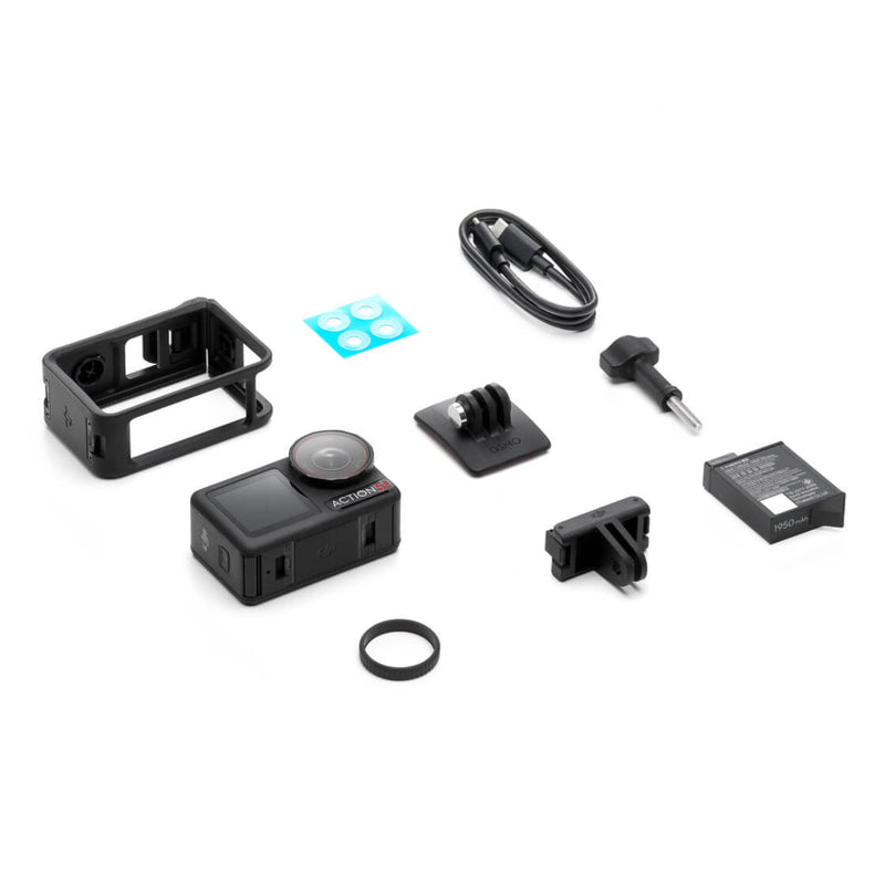 DJI Osmo Action 5 Pro Standard Combo, 4hrs Extended Battery Life, Microphone Connection - Black