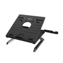 حامل ترونسمارت D07 القابل للطي لأجهزة الكمبيوتر المحمولة مع حاملات الهاتف من 10 إلى 17 بوصة - أسود 