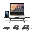 حامل ترونسمارت D07 القابل للطي لأجهزة الكمبيوتر المحمولة مع حاملات الهاتف من 10 إلى 17 بوصة - أسود 