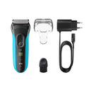 براون بروسكين 3040s ماكينة الحلاقة الكهربائية من السلسلة 3 | ماكينة حلاقة قابلة لإعادة الشحن للاستخدام الجاف والرطب للرجال مع تشذيب دقيق - أزرق