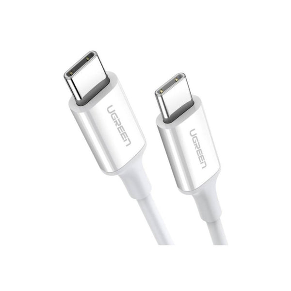 Ugreen 60W PD 3A USB Type C Male To Type C Male, Quick Charge Cable with 480Mbps Data Transfer Speed - White