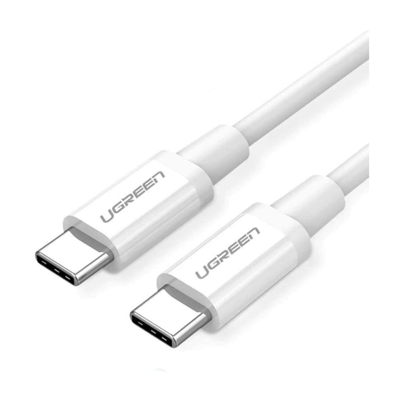 Ugreen 60W PD 3A USB Type C Male To Type C Male, Quick Charge Cable with 480Mbps Data Transfer Speed - White