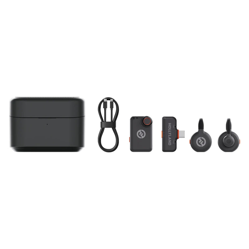 HollyLand Lark M2S Wireless Lavalier Microphone System for Cameras and Mobile Devices - Space Gray