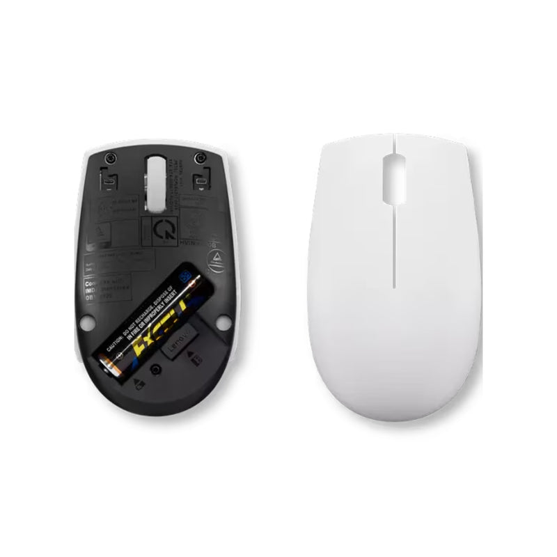 Lenovo 300 Wireless Compact Mouse, Optical sensor with 1000 DPI resolution, Compact and portable design - Cloud Gray