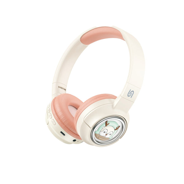 Porodo Soundtec Moose Wireless Kids Headphone, Child-Friendly Controls, 85dB Safe Sound, 400mAh Battery,20H Playtime, Type-C Charging Port, V5.3 Bluetooth,10m Transmission Distance -Pink