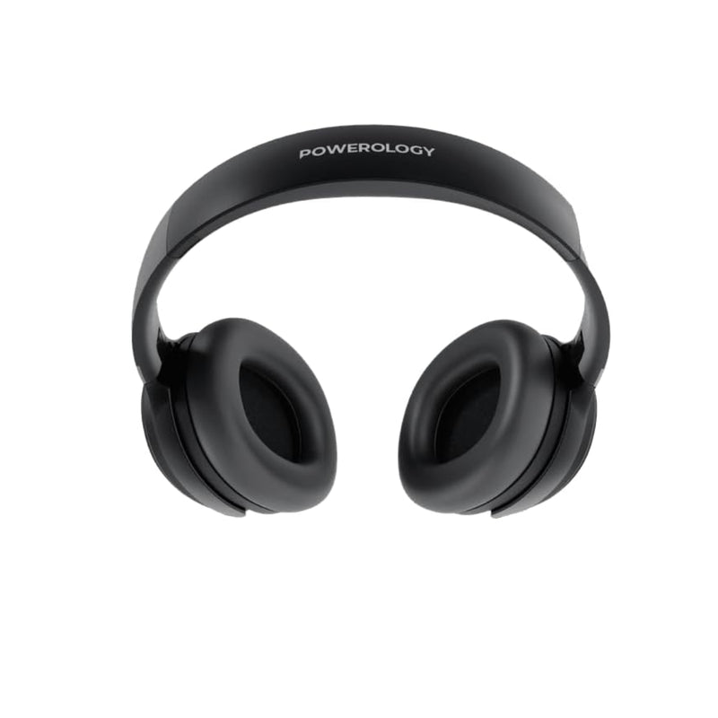 Powerology Noise Cancellation Headphone with 30H Working Time and ANC Active - Black