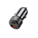 شاحن سيارة بورودو ثنائي المنفذ 50 وات PD 20 وات QC 30 وات - أسود 