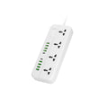 Porodo Blue 4 Universal Sockets Power Strip8 Built-in USB A and 2 USB-C - White