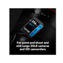 بطاقة Lexar 800x Pro SDXC UHS-1 سعة 256 جيجابايت بسرعة 150 ميجابايت/ثانية V30 (LSD0800P256G-BNNNG) - أسود 