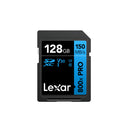 بطاقة Lexar 800x Pro SDXC UHS-1 سعة 128 جيجابايت بسرعة 150 ميجابايت/ثانية V30 (LSD0800P128G-BNNNG) - أسود 
