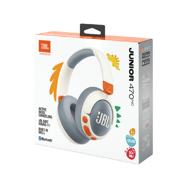 JBL Junior 470NC Noise-Canceling Wireless Over-Ear Kids Headphones - White