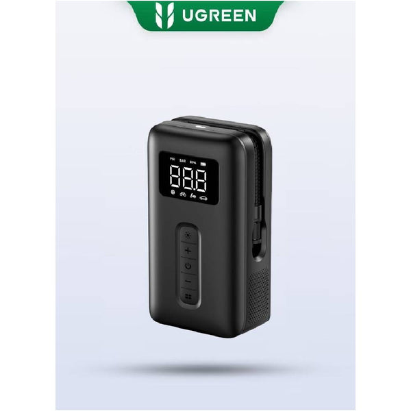 UGREEN Tire Inflator Portable Air Compressor and Air Pump with Battery LED Light Cordless Tire pump for Cars Bikes Motorcycle Balls - Black