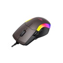 هافيت MS959S ماوس ملون بإضاءة خلفية LED، ماوس بصري سلكي RGB للألعاب، ماوس كمبيوتر للاعبين المحترفين - أسود