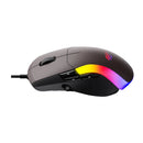 هافيت MS959S ماوس ملون بإضاءة خلفية LED، ماوس بصري سلكي RGB للألعاب، ماوس كمبيوتر للاعبين المحترفين - أسود