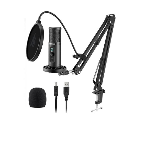 Maono Monitorable USB Condenser Microphone Set BooM ARM Bundle - AU-PM422 - Black