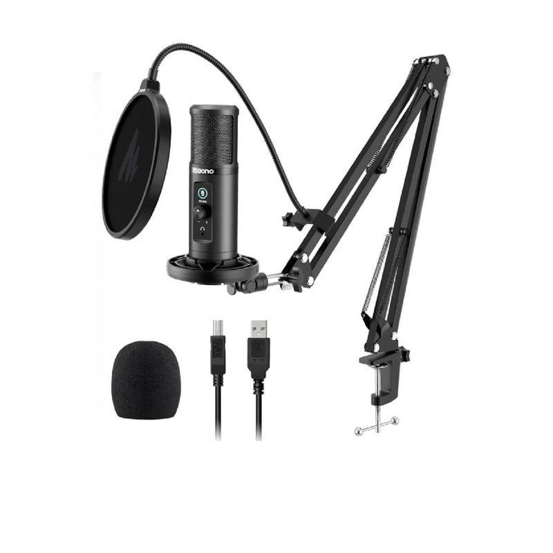 Maono Monitorable USB Condenser Microphone Set BooM ARM Bundle - AU-PM422 - Black