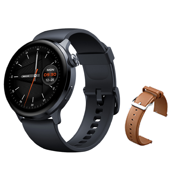 Mibro Watch Lite2, Amoled 1.3 inch, Bluetooth Calling, 60 modes - Double Strap Black & Braun