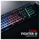 لوحة مفاتيح FANTECH Fighter III، ملمس ميكانيكي، إضاءة RGB، لوحة مفاتيح ألعاب سلكية - أسود