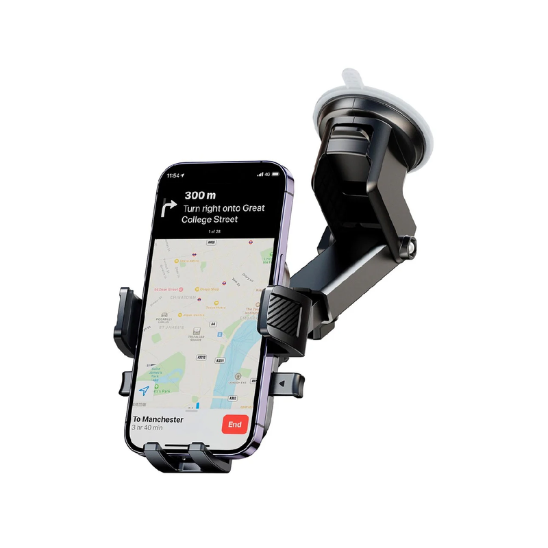 JOYROOM Car Phone Mount holder, Soft silicone pads ensure a gentle grip on your phone while preventing scratches - Black