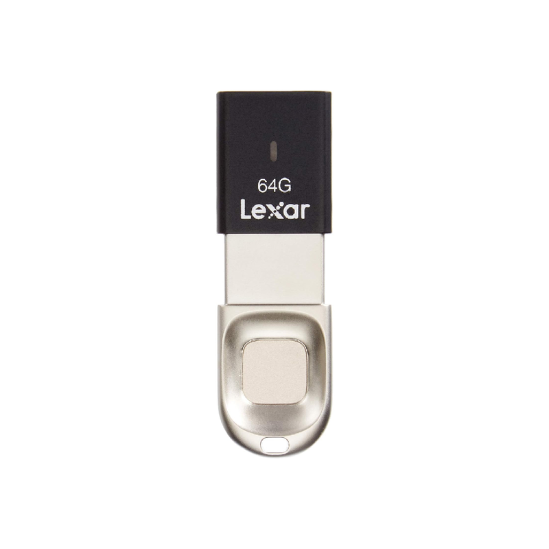 Lexar JumpDrive F35، قارئ بطاقات USB مع بصمة الإصبع، 64 جيجابايت