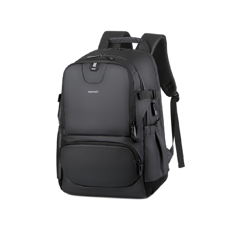 Meinaili 15.6 Inch Business Laptop Backpack AT-10 Waterproof Notebook USB Charging - Black