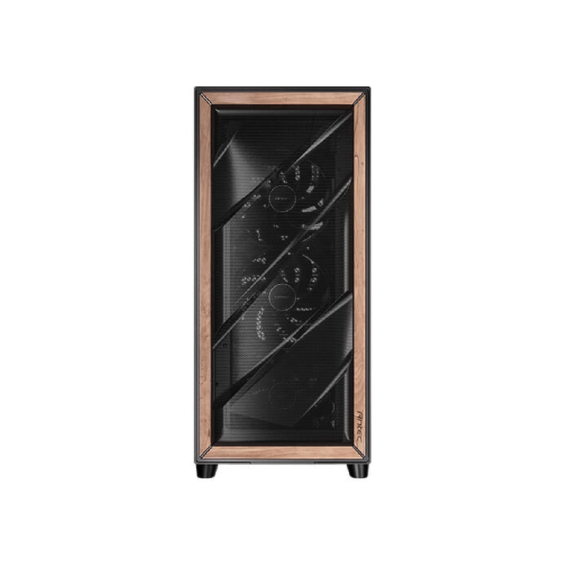 Antec Case Flux Pro 6 Fan Full Tower, High-Airflow Front Panel With Walnut Wood