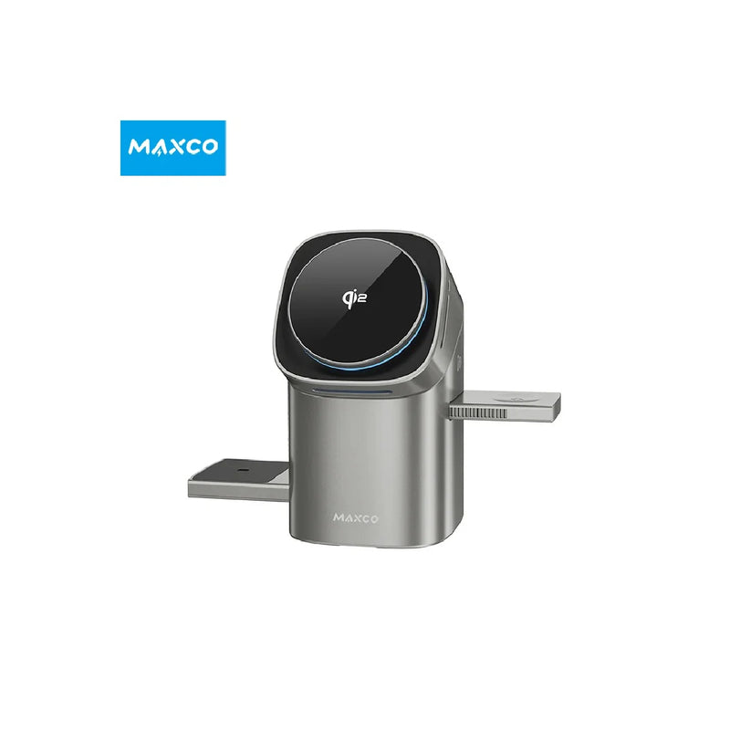 Maxco Geometry Series II Qi2 Full Touch 3in1 Magnetic Wireless Charger - Gray