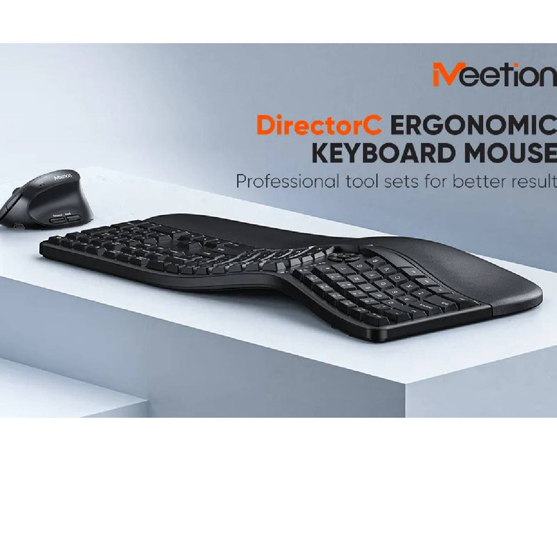 Meetion Director C Wireless Ergonomic Keyboard & Mouse Combo -Black