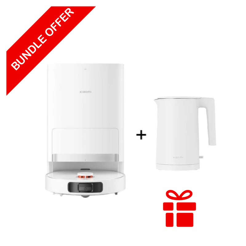 Xiaomi Robot Vacuum X20+ With All-In-One Smart Base Station 6000Pa Suction Power, Wet & Dry - White + Xiaomi Mi Electric Kettle 2 1800w Gift🎁