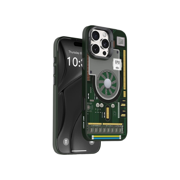 قبضة Green Lion لهاتف iPhone 16 Pro Max من TechGuard MagSafe - رمادي