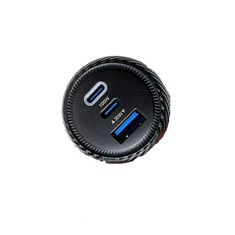 Nine Mega Car Power Fast Car Charger 130W - Black