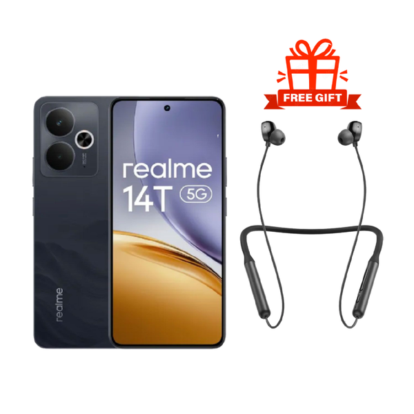 Realme 14T 5G LTE Dual SIM 256GB, 8GB RAM + Anker Soundcore Life U2i Wireless Neckband Earphones Gift🎁