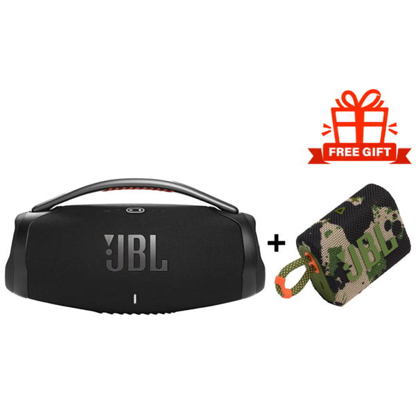 JBL Boombox 3 Portable Bluetooth Speaker - Black + JBL GO 3 Gift🎁