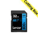 بطاقة Lexar® عالية الأداء 32 جيجابايت SDHC™/SDXC™ UHS-I 800x من سلسلة BLUE - سوداء