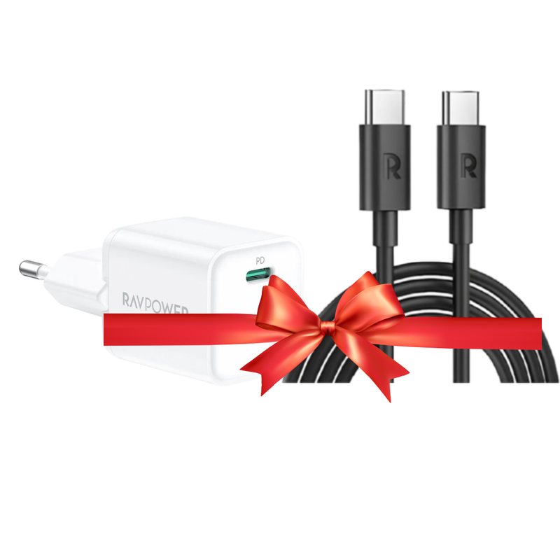 RAVPower 20W USB-C PD Fast Charger – Compact Wall Adapter – White