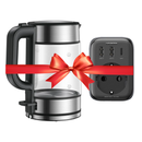 شاومي غلاية الكهربائية الزجاجية سعة 1.7 لتر قوة 2200 واط + يوجرين موسع مخرج كهربائي بقوة 30 واط، 4 في 1