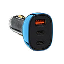 Maxco MQ05 PD3.0 Fast Car Charger 90W USB-A + 2 USB-C Ports - Black