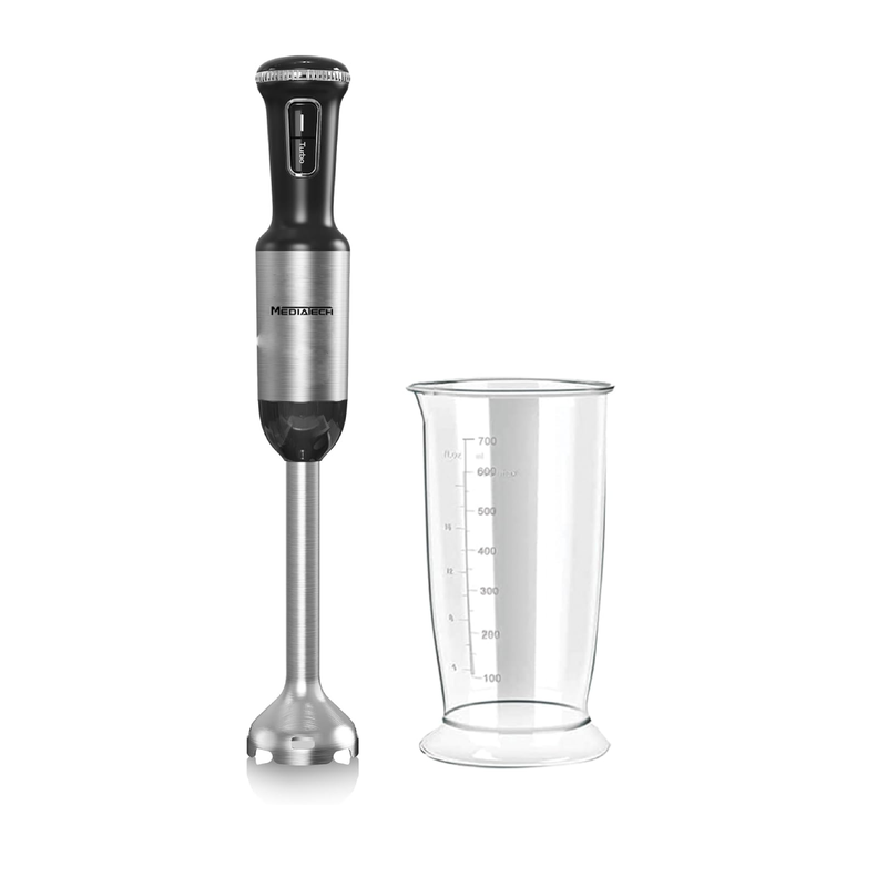 MediaTech Hand Blender, 700 ml, 1200 Watt, Black/Silver - MT-HB1200