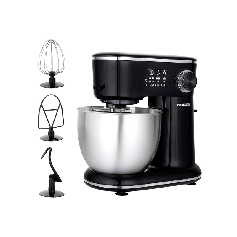 MediaTech Stand Mixer 1200w-5.5L (MT-STM502) - Black/Silver