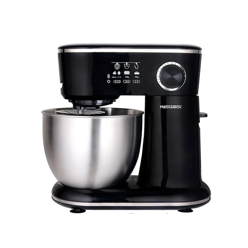 MediaTech Stand Mixer 1200w-5.5L (MT-STM502) - Black/Silver