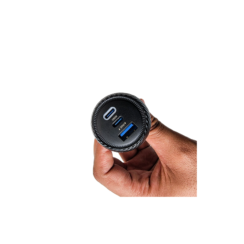 Nine Mega Car Power Fast Car Charger 130W - Black