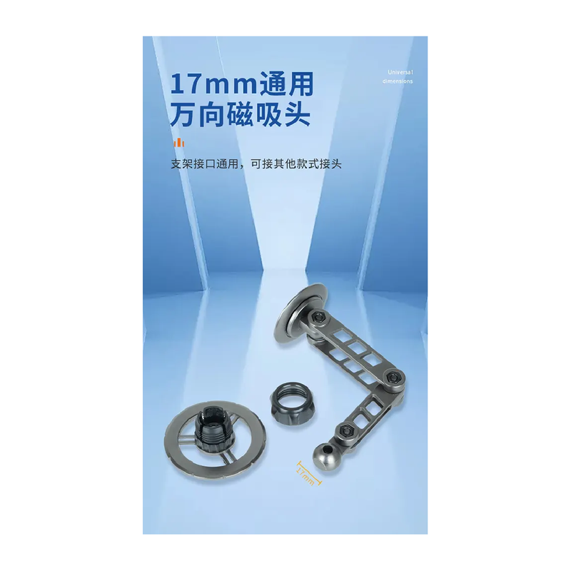 Nine Magnetic Car Phone Holder Foldable 1080 Rotation Angle - Gray