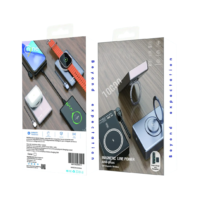 Nine Magnetic Wireless Charging 15W  Line Power 10000mAh
