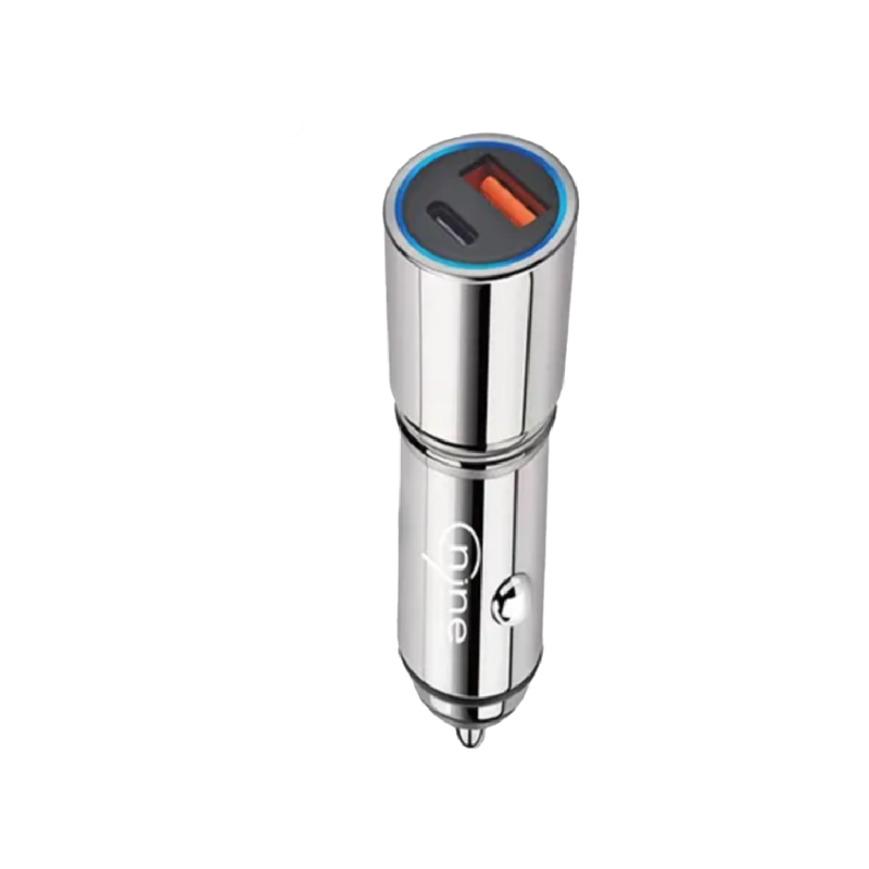 Nine Super Dual Port 56 Fast Car Charger 52W - Silver