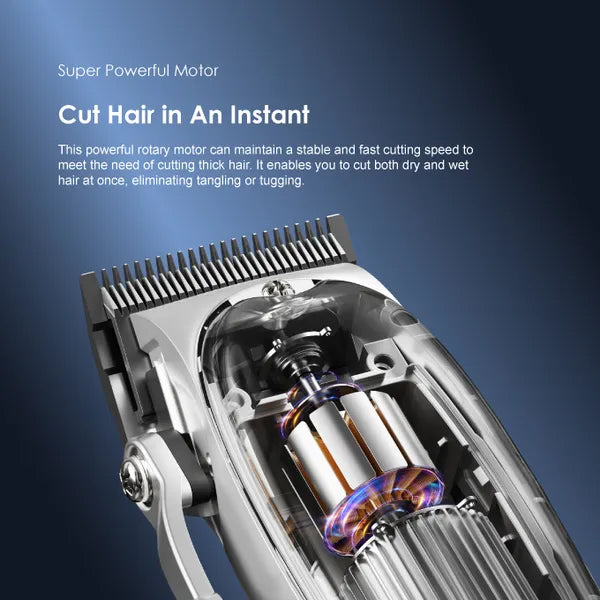 Oraimo Hair Clipper Self-sharpening, Super Powerful Motor, 240-minute Runtime, LED Screen Display - OCL-550 Silver