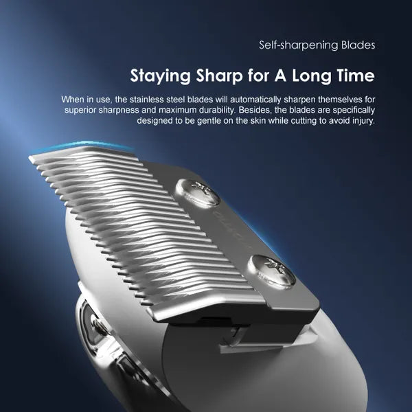 Oraimo Hair Clipper Self-sharpening, Super Powerful Motor, 240-minute Runtime, LED Screen Display - OCL-550 Silver