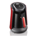 Okka Arzum Minio OK004-N Turkish Coffee Machine | 4-Cup Capacity | Black & Red Design | 480W Power | Anti-Overflow System