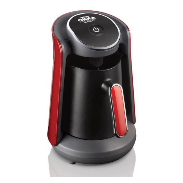 Okka Arzum Minio OK004-N Turkish Coffee Machine | 4-Cup Capacity | Black & Red Design | 480W Power | Anti-Overflow System